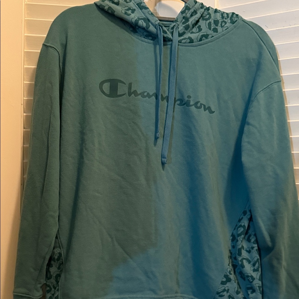 Champion Women's Teal Sweatshirt with Logo